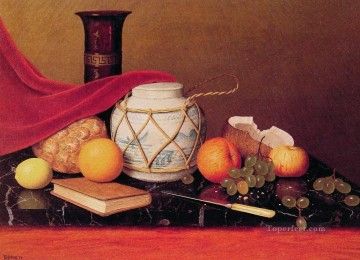 Classic Still Life Painting - Still Life with Ginger Jar William Harnett
